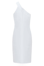 Load image into Gallery viewer, White One Shoulder Cut Out Cocktail Dress
