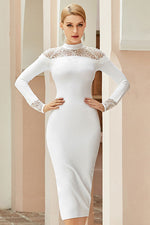 Load image into Gallery viewer, White Long Sleeve Bodycon Cocktail Party Bandage Dresses
