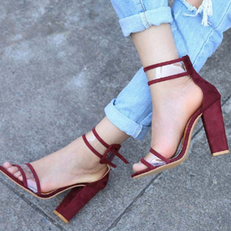 Women's Ankle Straps Chunky High Heel Sandals