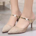 Load image into Gallery viewer, Metallic Ankle Straps Pointed Toe Stiletto Heel Shoes
