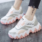 Load image into Gallery viewer, Multi-color Lace-up Chunky Sole Sneakers
