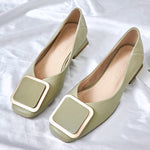 Load image into Gallery viewer, Chunky Closed Toe Heel Flats With Buckle
