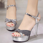 Load image into Gallery viewer, Sparkling Glitter Platform Stiletto Heels Open-toe Sandals
