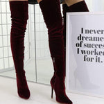 Load image into Gallery viewer, Pointed Toe Stiletto Heels Over Knee Boots

