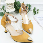 Load image into Gallery viewer, Closed-toe Ankle Strap Pumps Stiletto Heel Sandals
