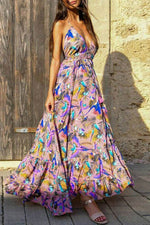 Load image into Gallery viewer, Printed Open Back Maxi Dress
