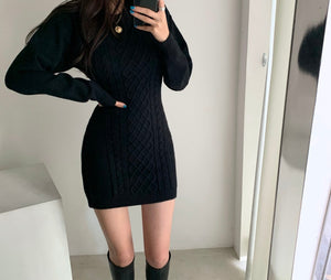 Casual Knitted Sweater Bodycon Dress