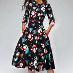 Load image into Gallery viewer, Women&#39;s Xmas Party Dresses Print Casual Party Cocktail Dresses
