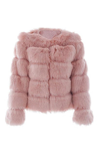 Vintage Fluffy Faux Fur Coat –